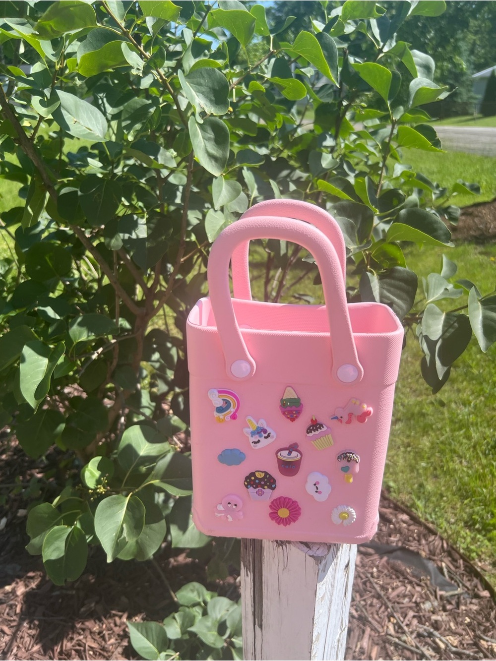 Pink Kids Charm Tote Bag